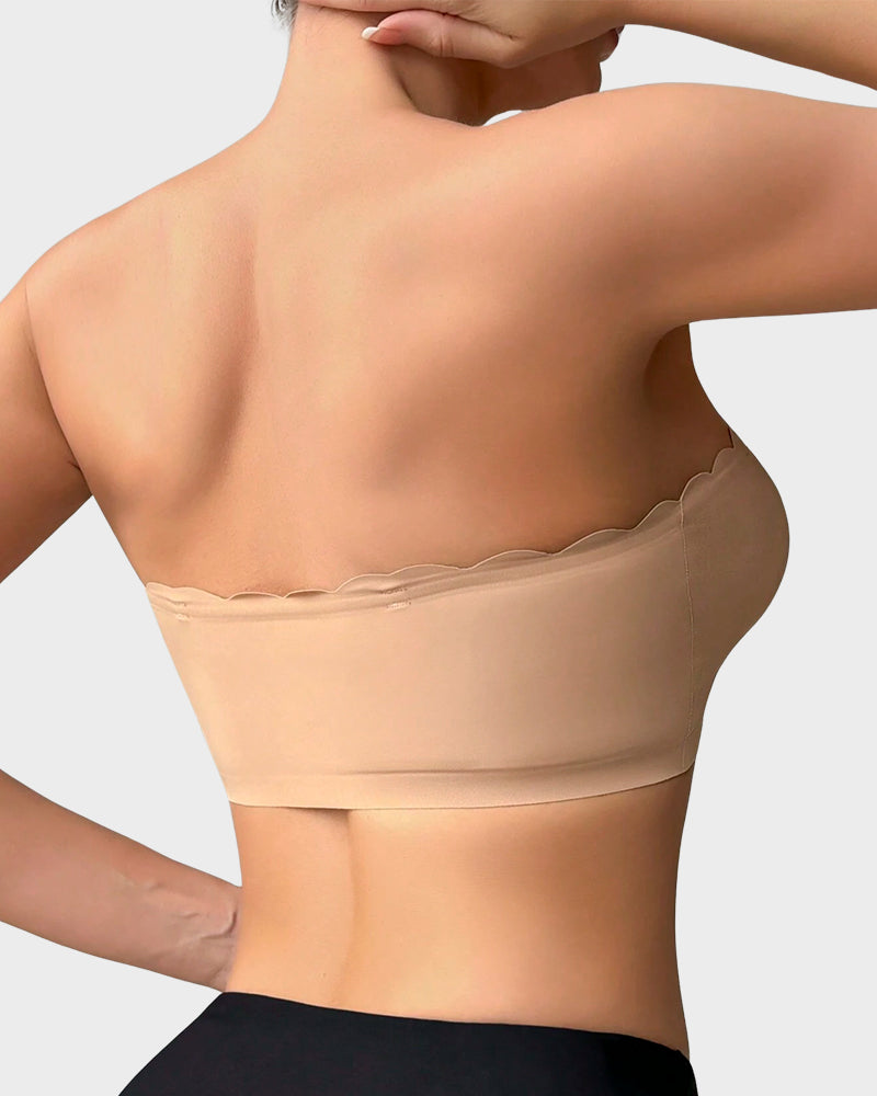 Women's Comfortable Breathable Scallop Trim Hook & Eye Front Bralette