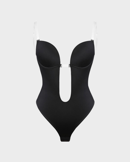 Strapless U Plunge Thong Bodysuit