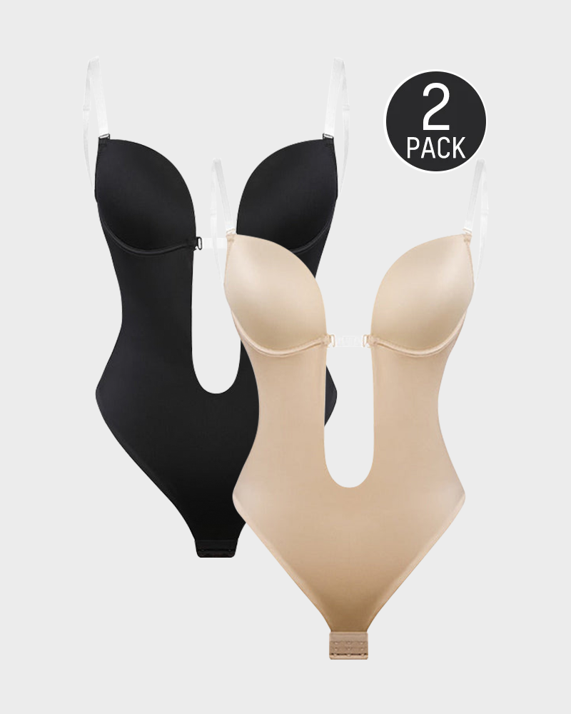 Strapless U Plunge Thong Bodysuit