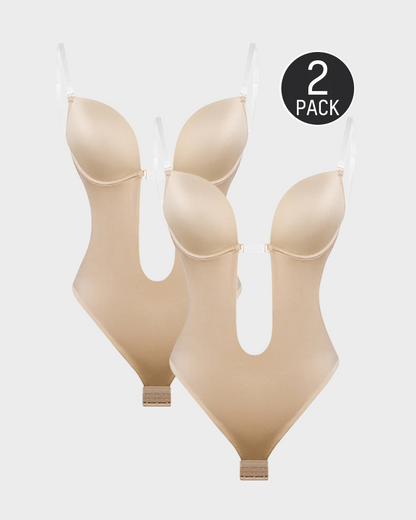 Strapless U Plunge Thong Bodysuit