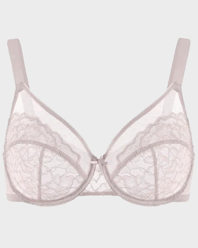 Full Coverage Lace Minimizer Bra - Petal