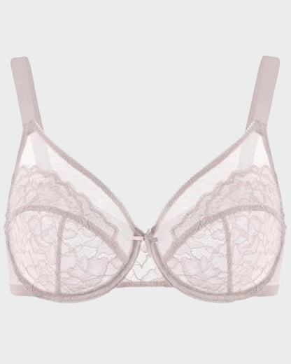 Full Coverage Lace Minimizer Bra - Petal