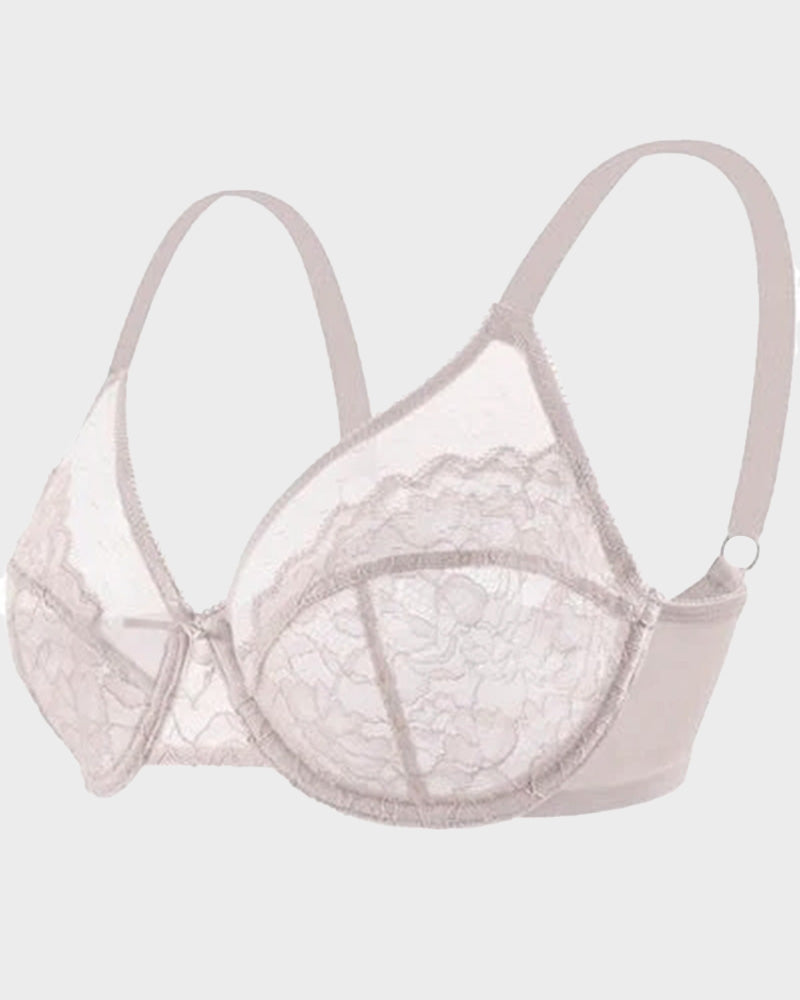 Full Coverage Lace Minimizer Bra - Petal
