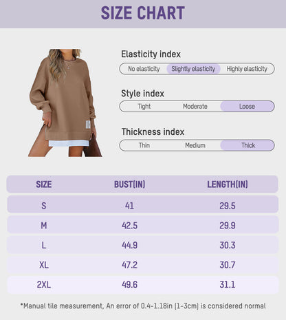 Casual Long Sleeve Zipper Slit Oversized Sweatshirt