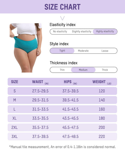 High-Waisted Full Coverage Cotton Briefs(4 pack)
