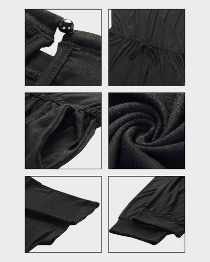 Off-Shoulder Short Sleeve Beam Foot Jumpsuit