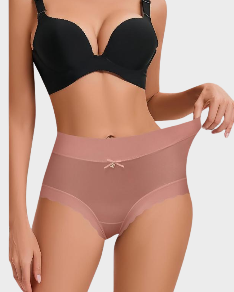Silky High-Waist Seamless Briefs With Scalloped Edges (6 pack)