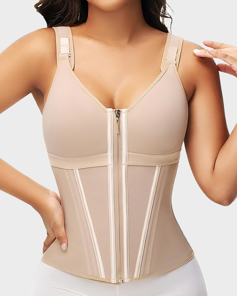 Double-Layer Tummy Control Waist Shaper Girdle With Bra